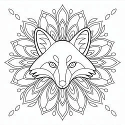 Disegno Mandala della Volpe con petali simmetrici da colorare Disegno Mandala della Volpe con petali simmetrici da colorare