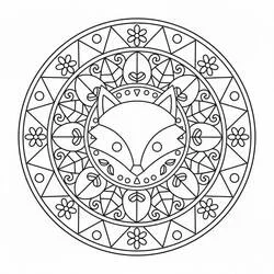 Disegno Mandala della Volpe con motivi floreali e geometrici da colorare Disegno Mandala della Volpe con motivi floreali e geometrici da colorare
