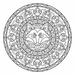 Disegno Mandala della Volpe con motivi ornamentali da colorare Disegno Mandala della Volpe con motivi ornamentali da colorare