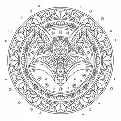 Disegno Mandala della volpe con motivi ornamentali da colorare Disegno Mandala della volpe con motivi ornamentali da colorare