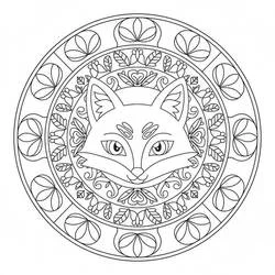 Disegno Mandala della Volpe con motivi floreali da colorare Disegno Mandala della Volpe con motivi floreali da colorare
