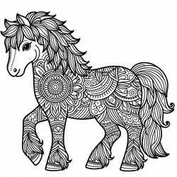 Mandala di Cavalli - Disegni da colorare gratuiti
