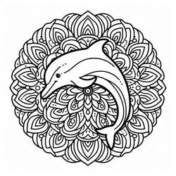 Mandala di Delfini - Disegni da colorare gratuiti