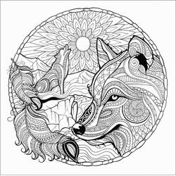 Mandala di Lupi - Disegni da colorare gratuiti