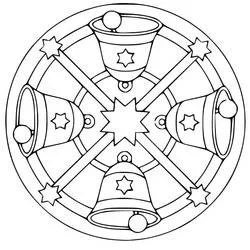 Disegno Mandala di campane di Natale da colorare Disegno Mandala di campane di Natale da colorare