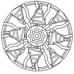 Disegno Mandala di Natale con abeti e stelle da colorare Disegno Mandala di Natale con abeti e stelle da colorare