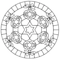 Disegno Mandala di Natale con palline e stelle da colorare Disegno Mandala di Natale con palline e stelle da colorare