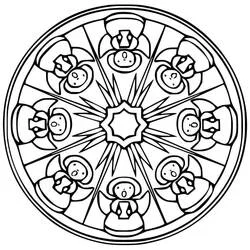 Disegno Mandala di Natale con angeli festivi da colorare Disegno Mandala di Natale con angeli festivi da colorare