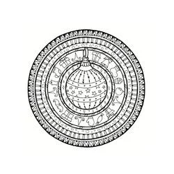 Disegno Mandala della palla di Natale da colorare Disegno Mandala della palla di Natale da colorare
