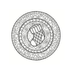 Disegno Mandala di Natale con calza di Natale da colorare Disegno Mandala di Natale con calza di Natale da colorare