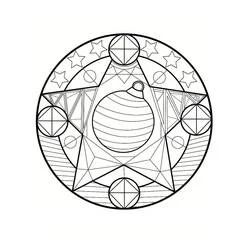 Disegno Mandala con una pallina di Natale da colorare Disegno Mandala con una pallina di Natale da colorare