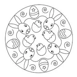 Mandala di Pasqua - Disegni da colorare gratuiti