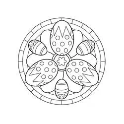 Disegno Mandala di uova di Pasqua disposte in cerchio da colorare Disegno Mandala di uova di Pasqua disposte in cerchio da colorare