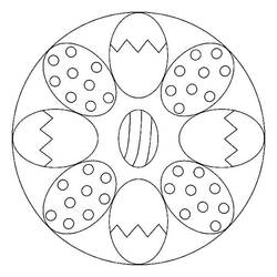 Disegno Mandala di Pasqua con uova da colorare Disegno Mandala di Pasqua con uova da colorare
