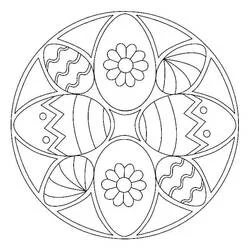 Disegno Mandala di Pasqua con uova di Pasqua da colorare Disegno Mandala di Pasqua con uova di Pasqua da colorare
