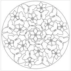 Disegno Mandala di primavera con farfalle e fiori da colorare