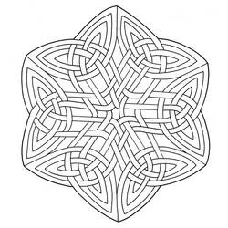 Disegno Mandala a stella con nodi celtici da colorare