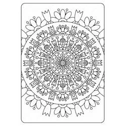 Disegno Mandala di primavera con tulipani e fiori da colorare