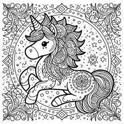 Mandala di Unicorno - Disegni da colorare gratuiti
