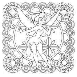 Disegno Trilli in posa in un mandala floreale da colorare