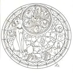 Disegno Gli Aristogatti in un mandala con amici felini da colorare