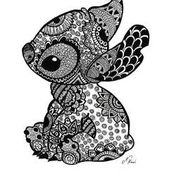 Disegno Stitch in stile mandala da colorare