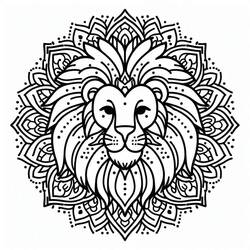 Mandala Leone - Disegni da colorare gratuiti