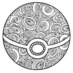 Disegno Mandala Pokémon a forma di Pokéball da colorare