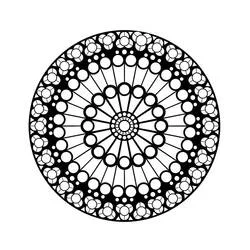 Disegno Rosone con cerchi radianti e petali da colorare Disegno Rosone con cerchi radianti e petali da colorare