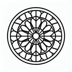 Disegno Rosone con motivo floreale di petali da colorare Disegno Rosone con motivo floreale di petali da colorare