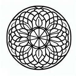 Disegno Rosone con petali intrecciati a strati da colorare Disegno Rosone con petali intrecciati a strati da colorare