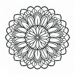 Disegno Rosone floreale con petali sovrapposti da colorare Disegno Rosone floreale con petali sovrapposti da colorare