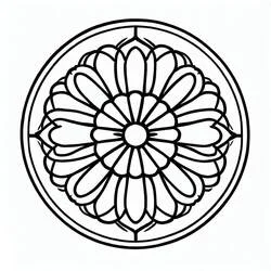 Disegno Rosone con motivo floreale a petali sovrapposti da colorare Disegno Rosone con motivo floreale a petali sovrapposti da colorare