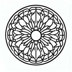 Disegno Rosone con motivo a petali floreali da colorare Disegno Rosone con motivo a petali floreali da colorare