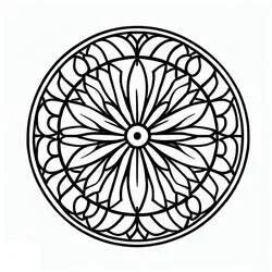 Disegno Rosone con motivo floreale concentrico da colorare Disegno Rosone con motivo floreale concentrico da colorare
