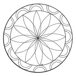 Disegno Rosone con fiore a otto petali da colorare Disegno Rosone con fiore a otto petali da colorare