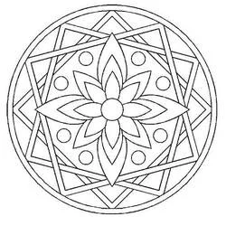 Disegno Rosone con stella e petali di fiore da colorare Disegno Rosone con stella e petali di fiore da colorare