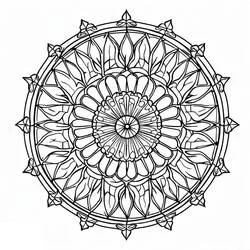 Disegno Rosone con petali radianti da colorare Disegno Rosone con petali radianti da colorare