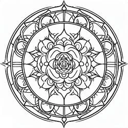 Disegno Rosone con fiore centrale da colorare Disegno Rosone con fiore centrale da colorare