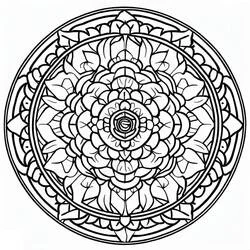 Disegno Rosone con petali floreali sovrapposti da colorare Disegno Rosone con petali floreali sovrapposti da colorare