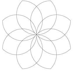 Disegno Rosone con otto petali simmetrici da colorare Disegno Rosone con otto petali simmetrici da colorare