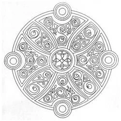 Disegno Rosone con spirali e motivi geometrici da colorare Disegno Rosone con spirali e motivi geometrici da colorare