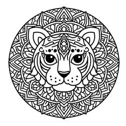 Tigre Mandalas - Disegni da colorare gratuiti