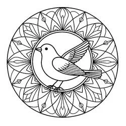 Uccello Mandala - Disegni da colorare gratuiti