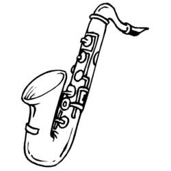 Disegno Saxofono con chiavi dettagliate da colorare Disegno Saxofono con chiavi dettagliate da colorare