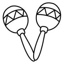 Disegno Coppia di maracas con motivo triangolare da colorare Disegno Coppia di maracas con motivo triangolare da colorare