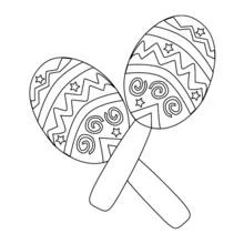 Disegno Coppia di maracas decorate da colorare Disegno Coppia di maracas decorate da colorare