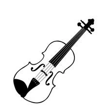 Disegno Violino con corde e voluta da colorare Disegno Violino con corde e voluta da colorare