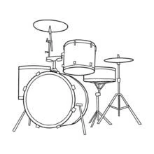 Disegno Batteria completa con piatti da colorare Disegno Batteria completa con piatti da colorare