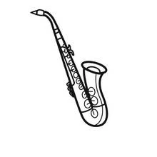 Disegno Saxofono con chiavi e campana da colorare Disegno Saxofono con chiavi e campana da colorare